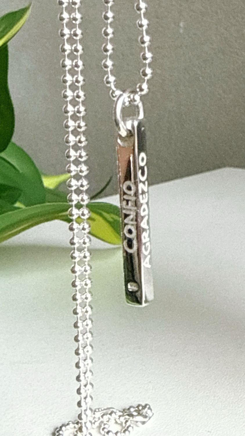 Barrita Manifiesto 💫 *PLATA925* 4 caras 3 cm
