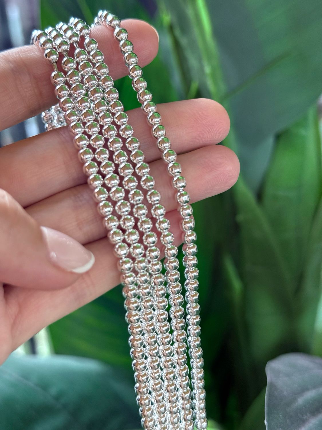 Pulsera de esferas 4mm *plata925*