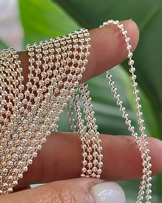 Cadena de esferas 2mm 60 cm de largo    *PLATA925