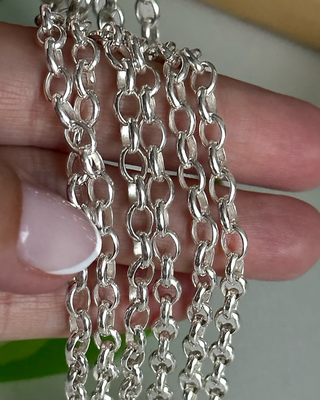Cadena Rolo oval Maciza 5mm*4mm *PLATA925* 45 cm de largo