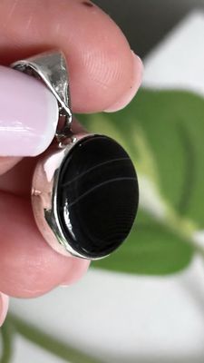 Ágata negra reversible Árbol de la vida *PLATA925*