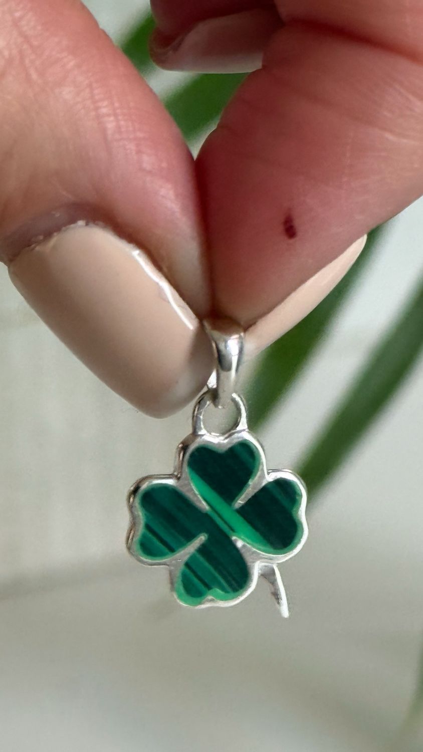 Trébol de la suerte 🍀 de Malaquita *PLATA925*