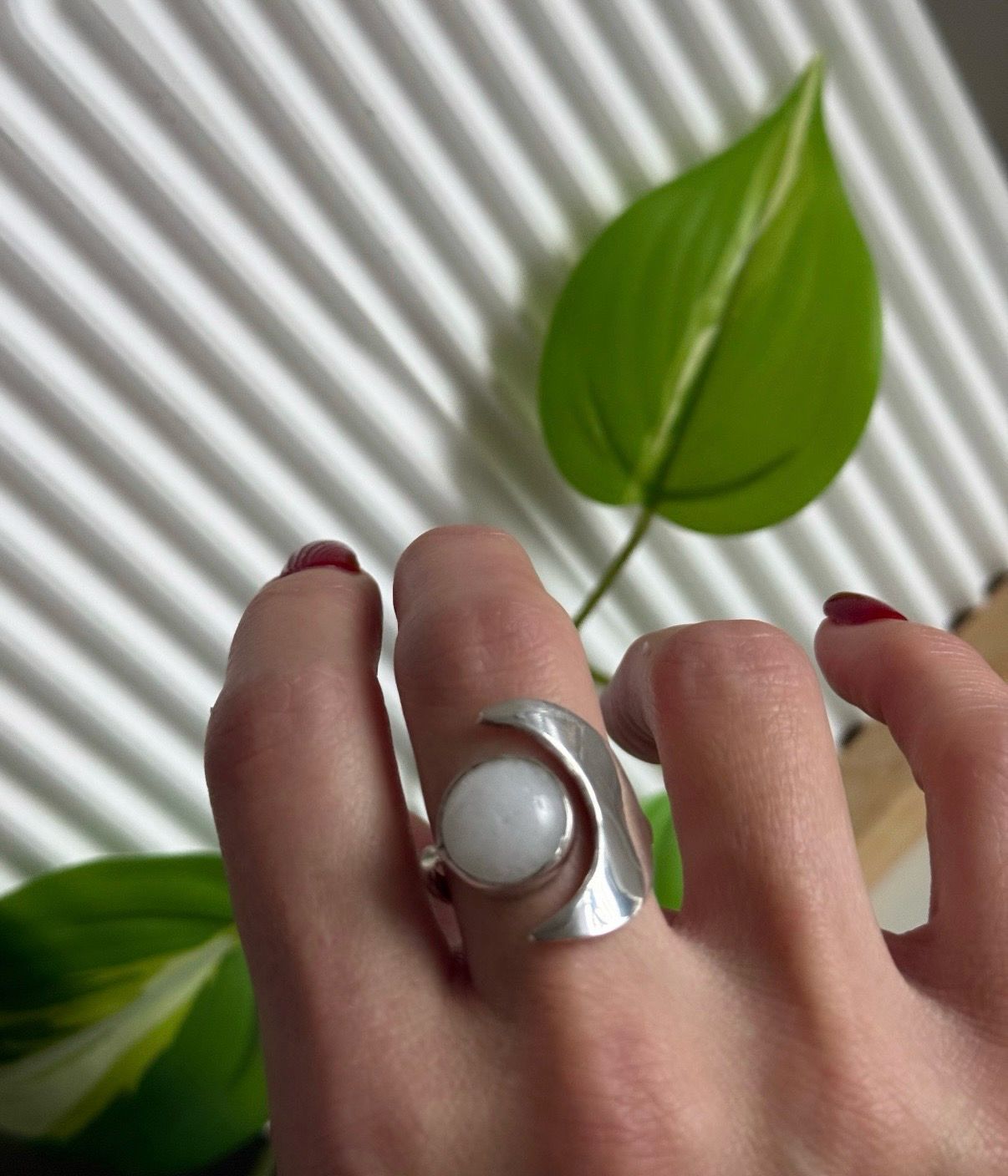 ANILLO LUNA BLANCA   *PLATA925*  Regulable