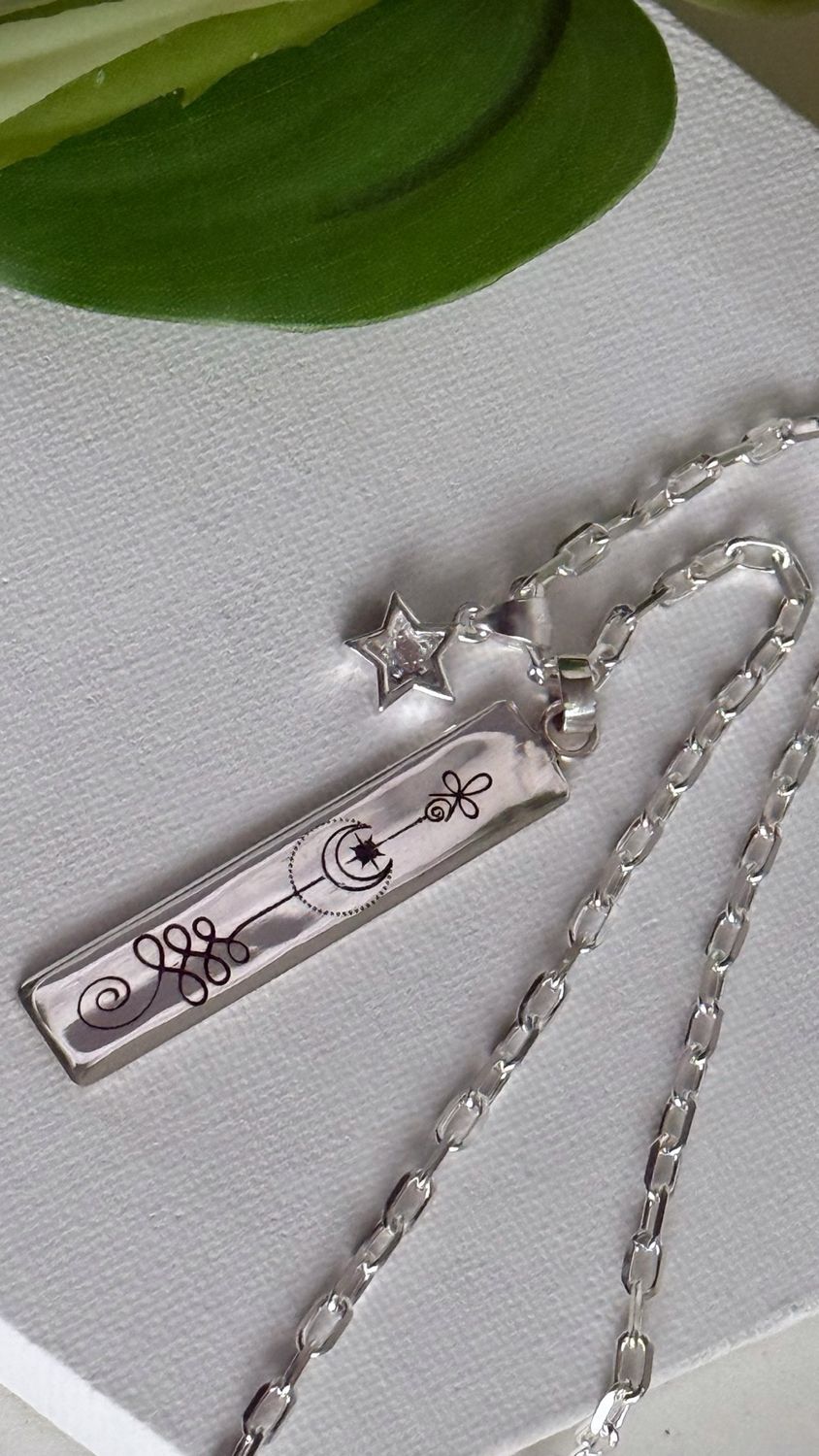 Placa XL Unalome 5cm*1cm *PLATA925*