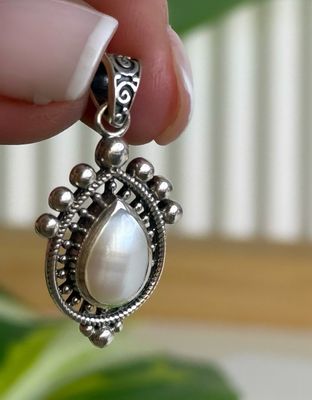 Gota con perla de cultivo *PLATA925*