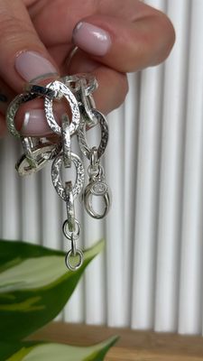 Pulsera Eslabón grueso Martillada *PLATA925* Italy