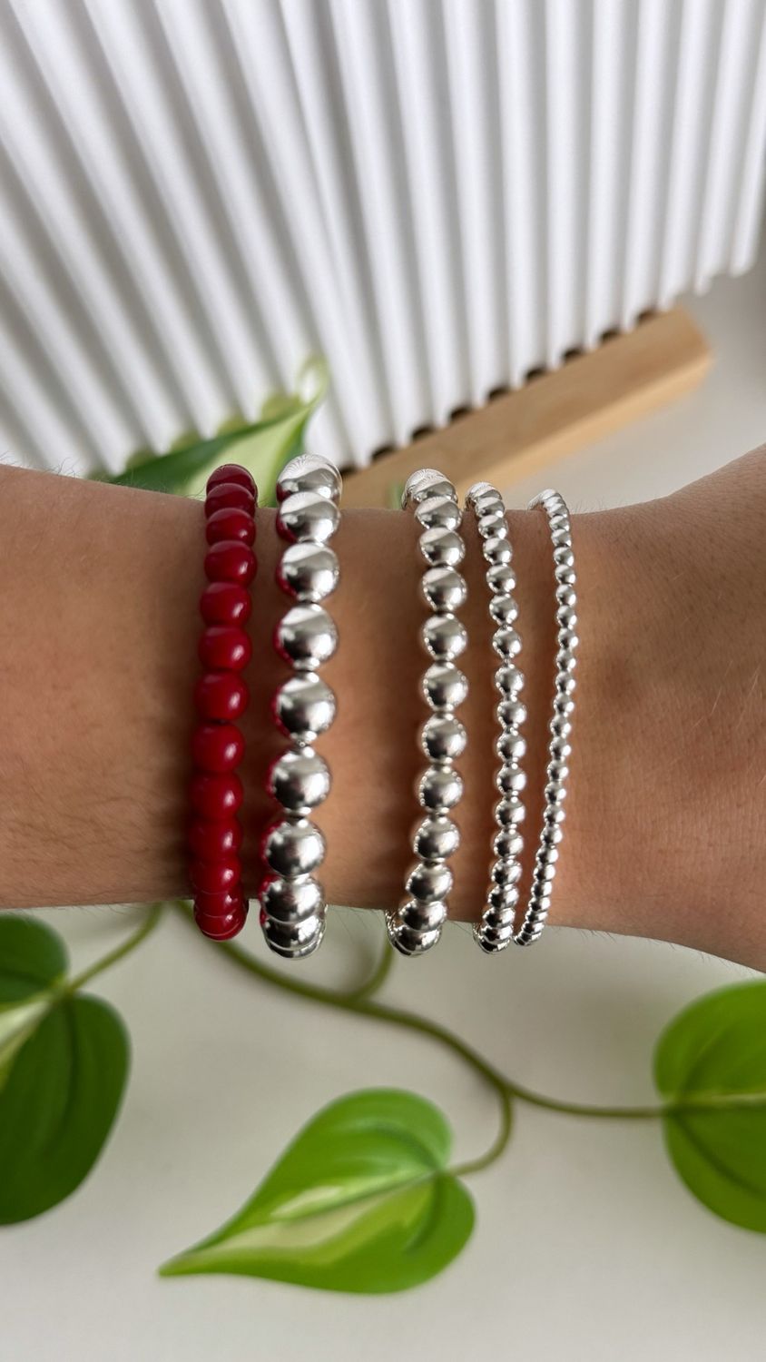 Pulsera bolitas 6mm *PLATA925* Italy