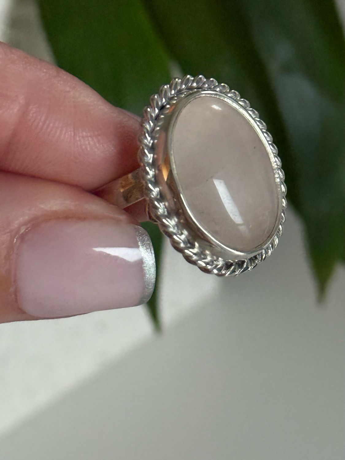 Anillo CUARZO ROSA *PLATA925* Regulable