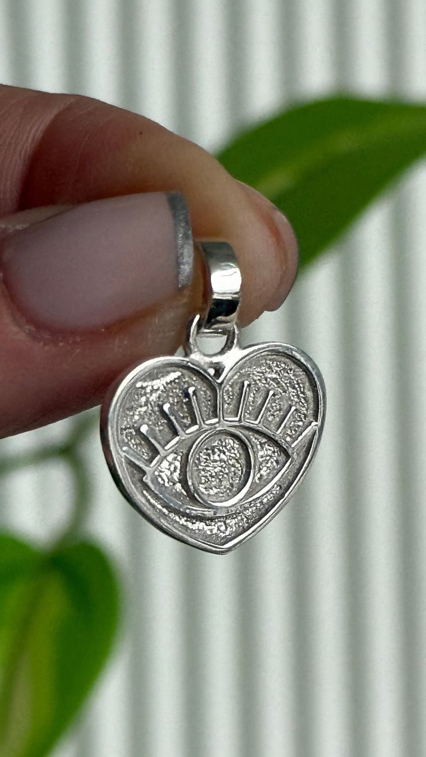 Dije CORAZÓN protector Small 2cm *PLATA925*