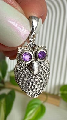 Búho con Amatistas *PLATA925* 3cm