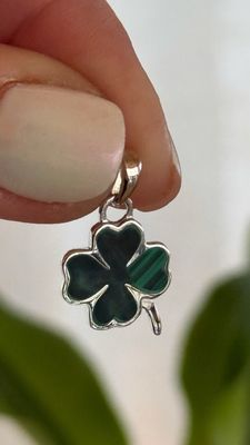 Trébol de la suerte 🍀 de Malaquita *PLATA925*