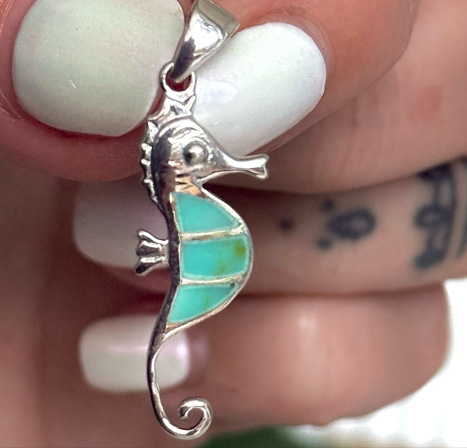 Caballito de Mar turquesita*PLATA925*
