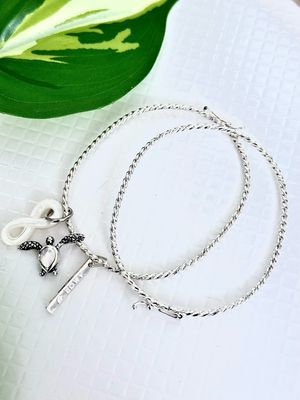 Esclavas Finas torneadas c/broche para dijes *PLATA925*