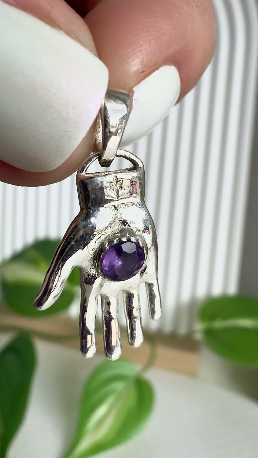 Manito de piedra natural *PLATA925*