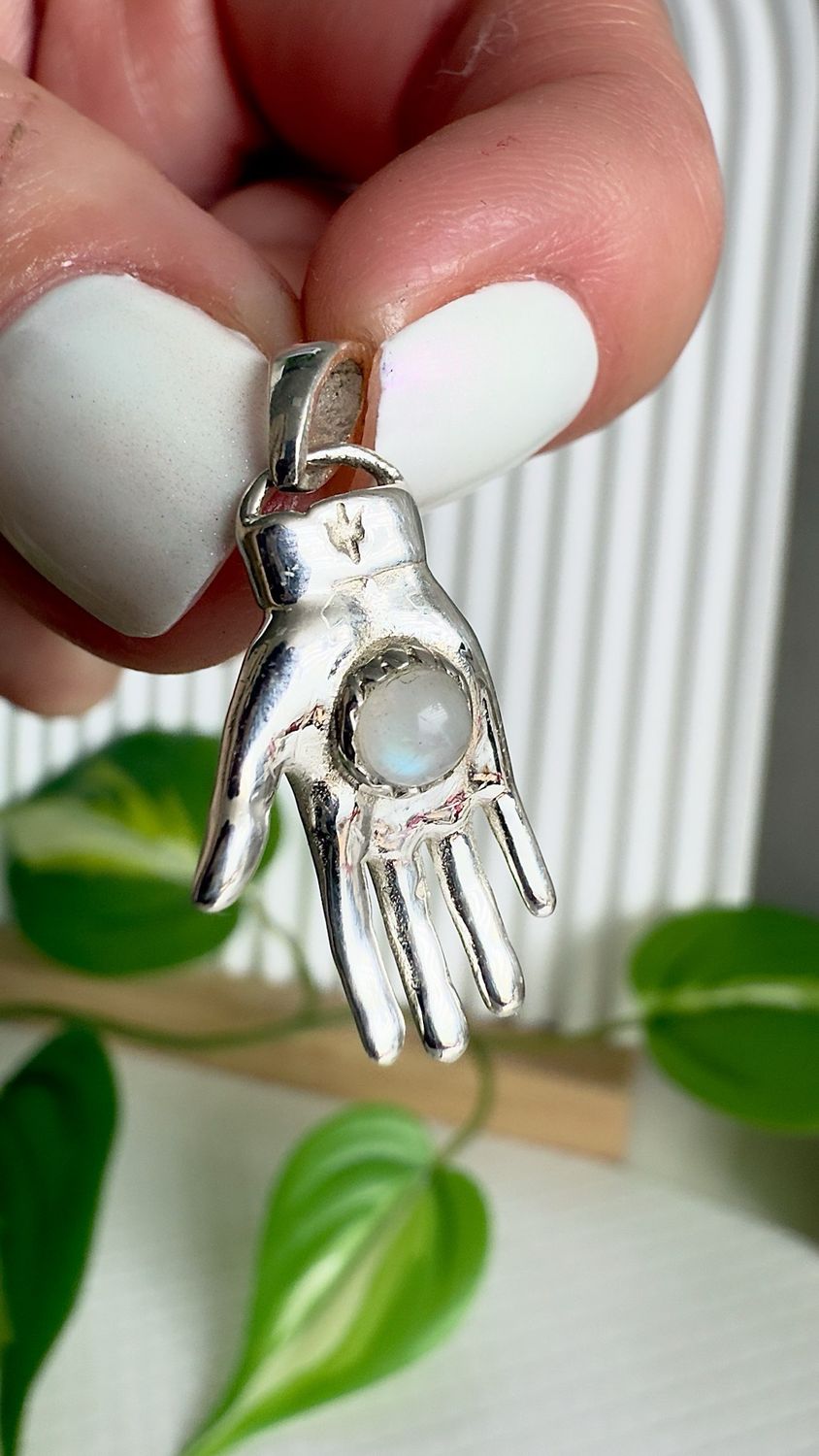 Manito de piedra natural *PLATA925*