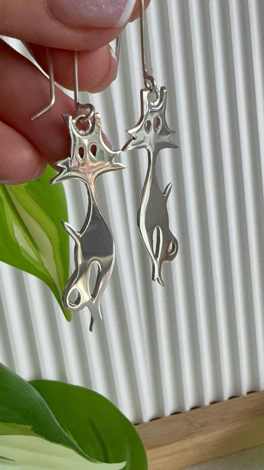 Par de Aros Gatitos *PLATA925* 4,3 cm