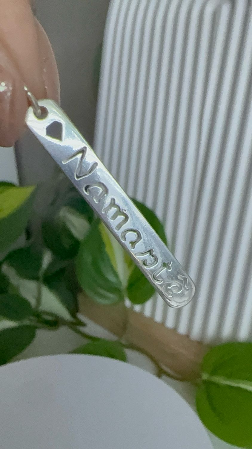 Placa de NAMASTÉ 4 cm calado *PLATA925*