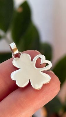 Dije M trébol 2 cm  4 hojitas *PLATA925*