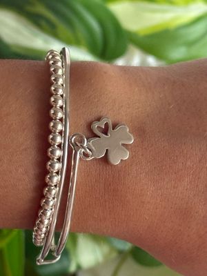 Esclava Trébol de la suerte🍀 *PLATA925* Regulable