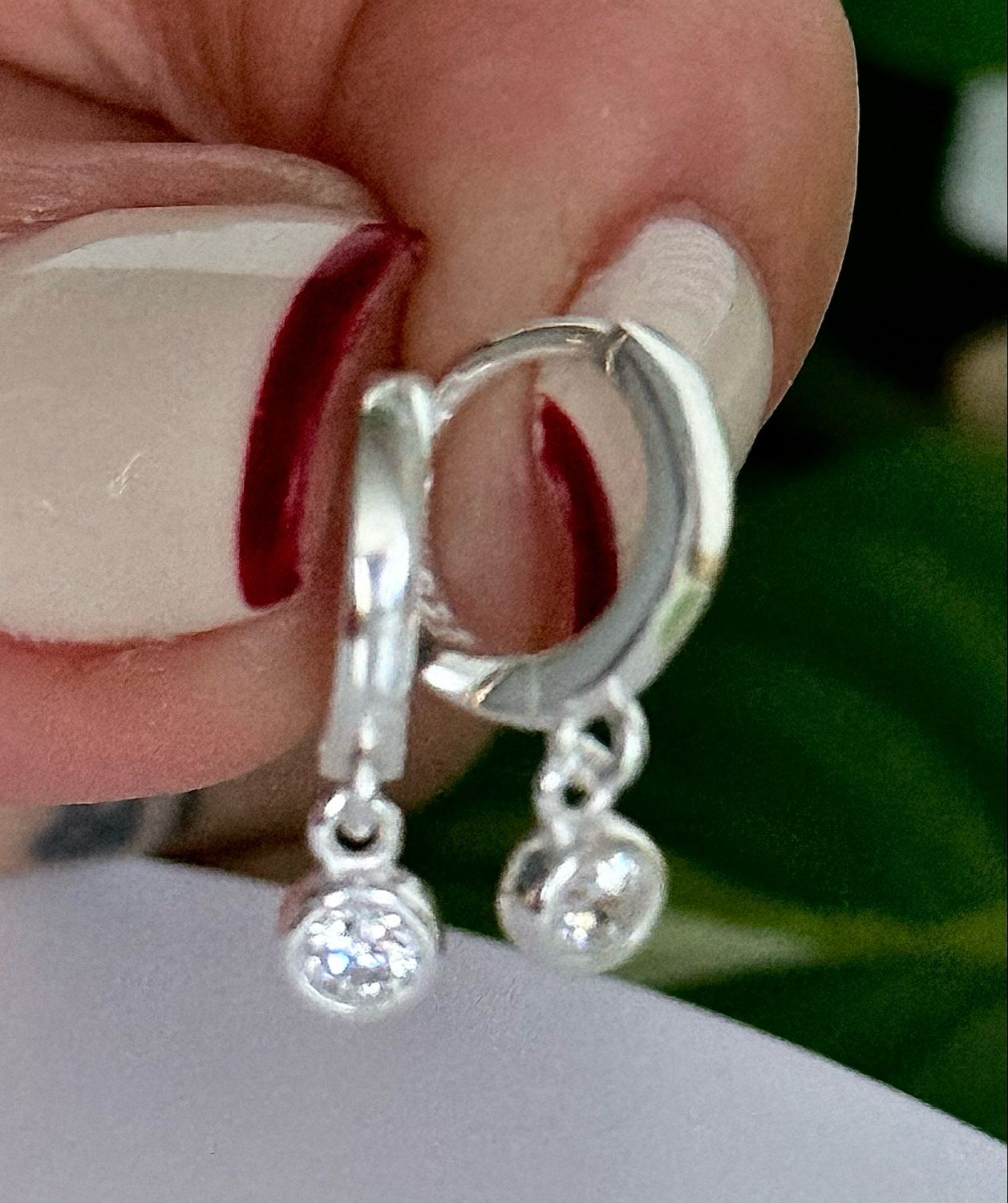 Argollita cúbic colgante *PLATA925*