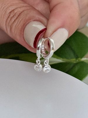 Argollita cúbic colgante *PLATA925*