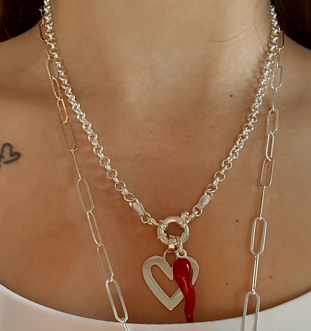 Choker rolo con cierre marinero, macizo *PLATA925* 45 cm