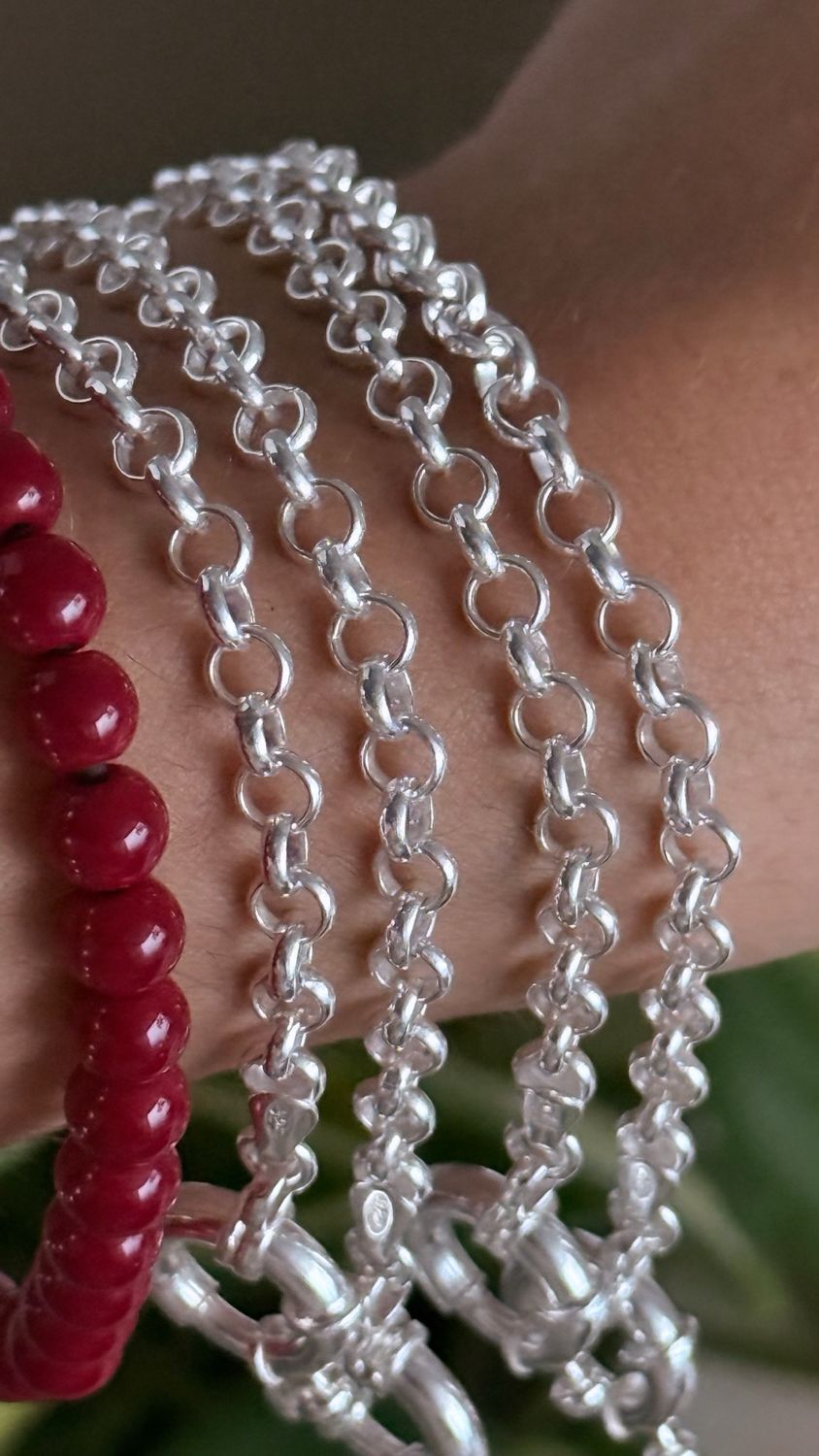 Pulsera rolo 4mm + cierre marinero *PLATA925*