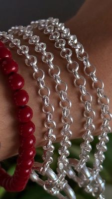 Pulsera rolo 4mm + cierre marinero *PLATA925*