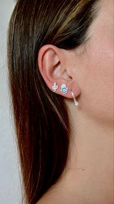 Par de Aros Manito de Hamsa 🧿 *PLATA925*