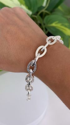 Pulsera Eslabón grueso Martillada *PLATA925* Italy