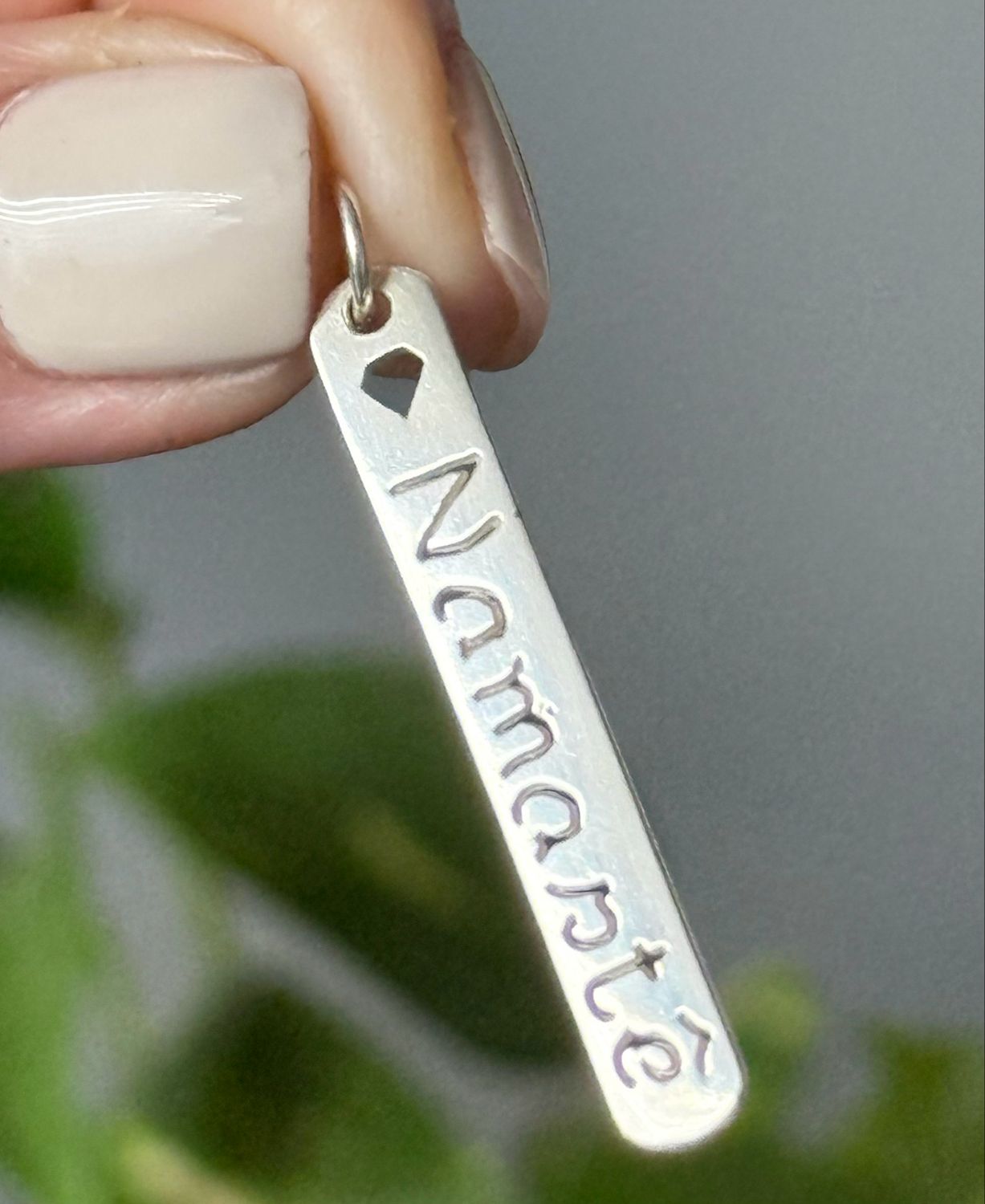 Placa de NAMASTÉ 4 cm calado *PLATA925*