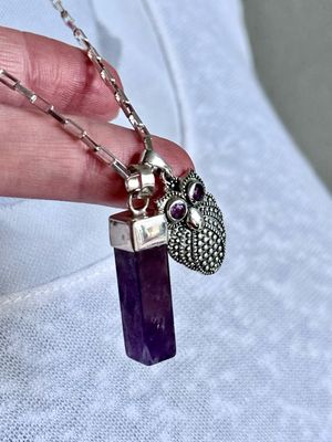 Búho con ojitos de Amatistas *PLATA925* 3cm