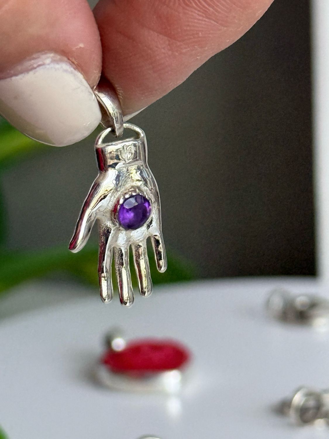 Manito de piedra natural *PLATA925*