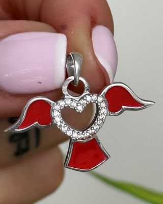 Corazón alado Rojo *PLATA925*