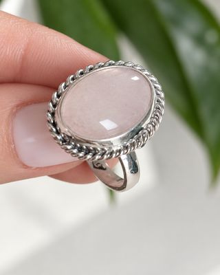 Anillo CUARZO ROSA *PLATA925* Regulable