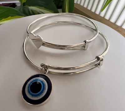 Esclava Protectora 🧿REGULABLE porta dijes. *PLATA925*