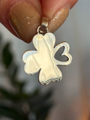 Dije M trébol 2 cm  4 hojitas *PLATA925*