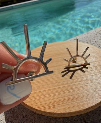 Aros Atardecer *PLATA925*  Mariposa a presión