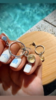 Aros cítrino *PLATA925*  Mariposa a presión