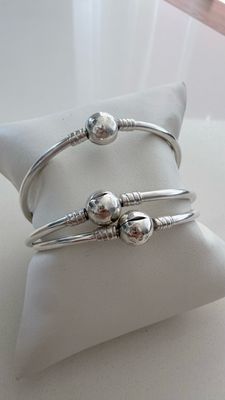 Esclava con Broche, Apta para charms y dijes *PLATA925*