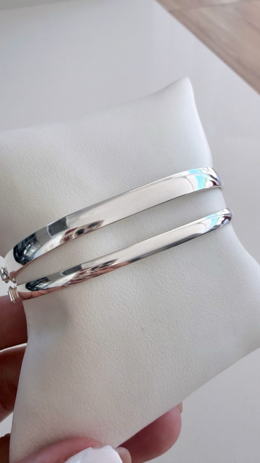 Esclava ancha con broche 6 mm *PLATA925*