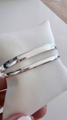 Esclava ancha con broche 6 mm *PLATA925*