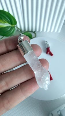 Puño de cuarzo cristal XL *PLATA925*