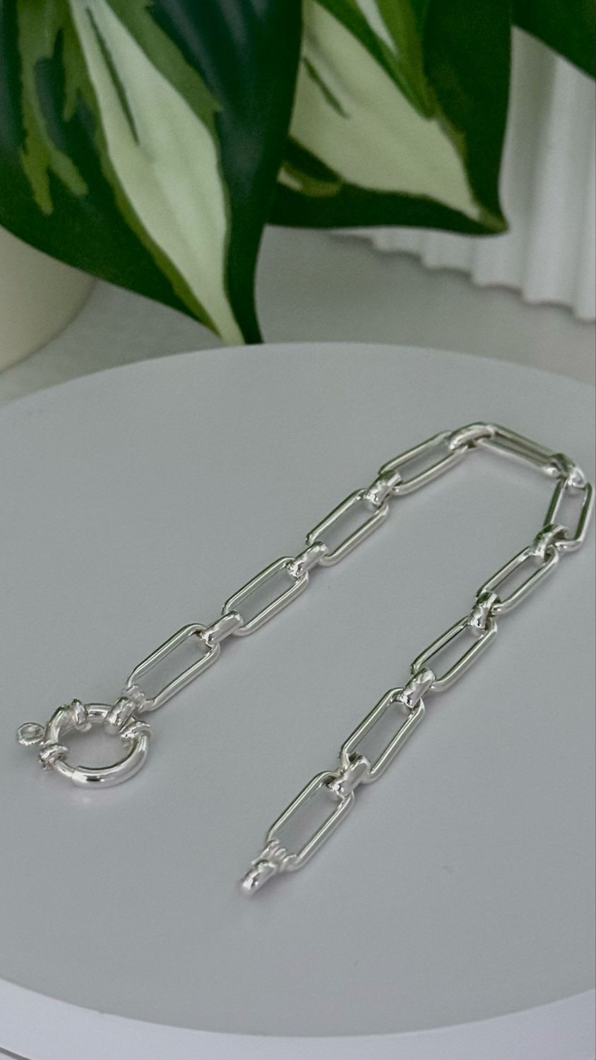 Pulsera Eslabón rectangular | Cierre Marinero | 19 cm | *PLATA925* |