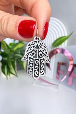 Manito de Hamsa M |*PLATA925*| 2.7 cm x 1.9 cm | Plata inflada.