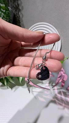 Pulsera Love, corazón con strass Personalizable|*PLATA925* | con extension.