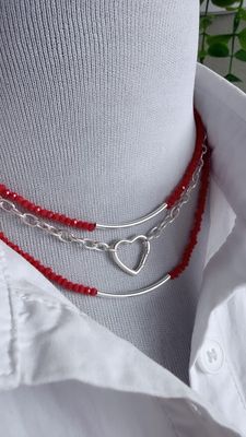 CHOKER CUORE | *PLATA925* | Desmontable, corazón portaAmuletos.