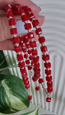 PULSERA CUBITOS cristal y esferitas de plata, hilo de plata. | *PLATA925*| con extensión para regular talle.