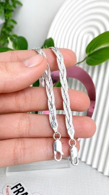 Pulsera trenzada 3 hilos| PLATA925 | 18 CM