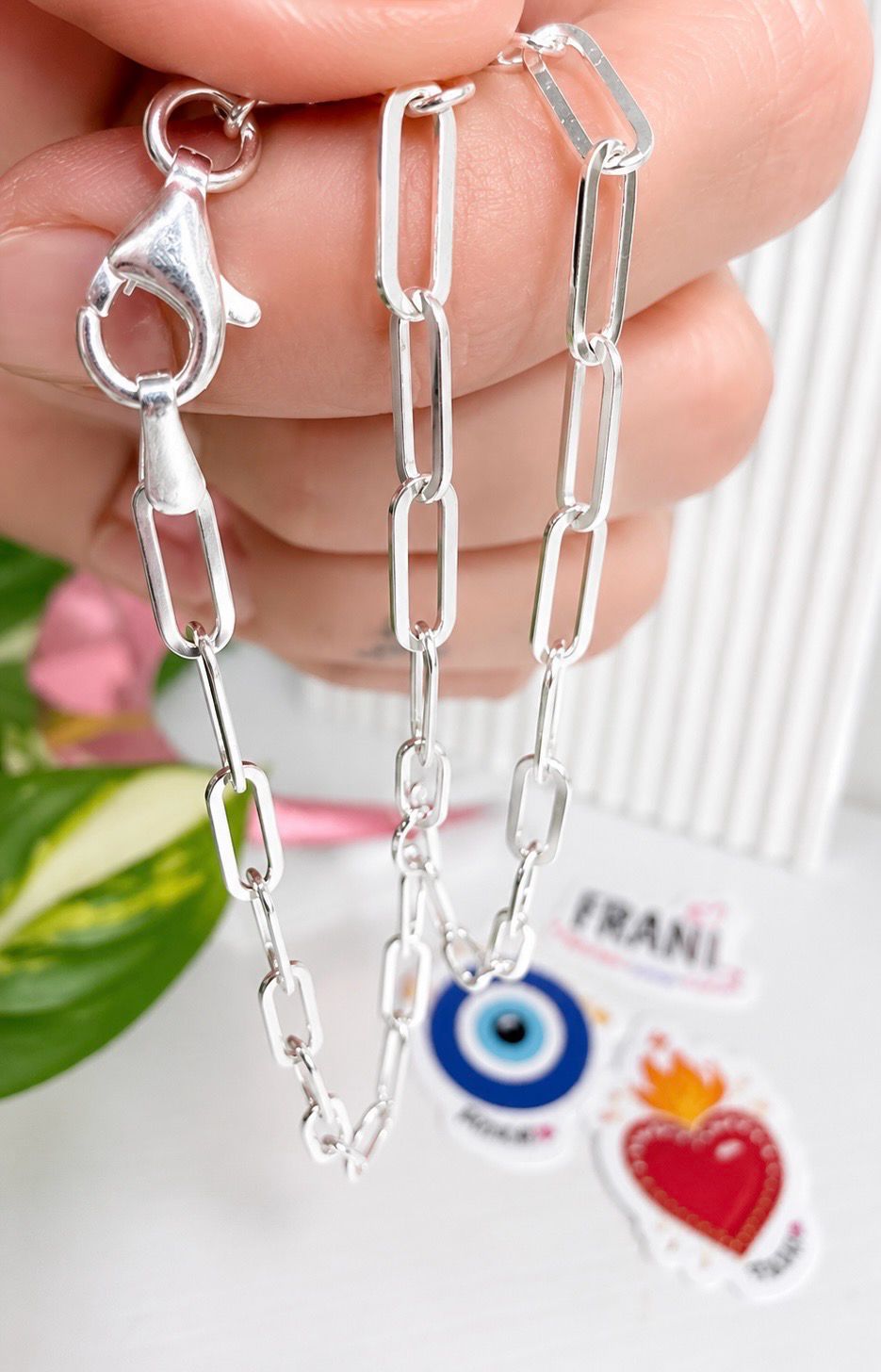 Cadena Cartier de eslabones alargados | PLATA925 | 45 CM